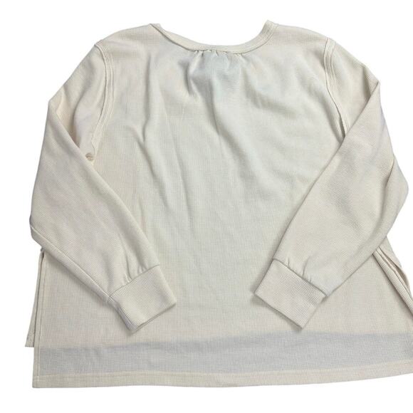 Blu Pepper Women’s Small Cream V-Neck Long Sleeve Textured Knit Casual Pullover - Picture 7 of 8